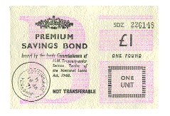 One Pound British Premium Saving's Bond 1971 / PREMIUM BONDS