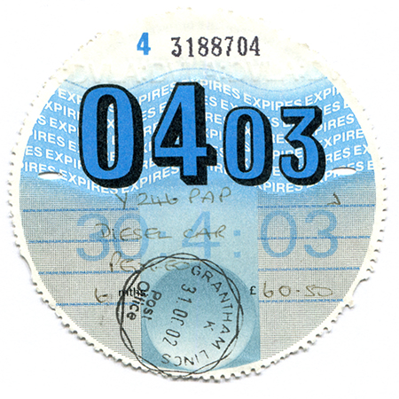 April 2003 Tax Disc