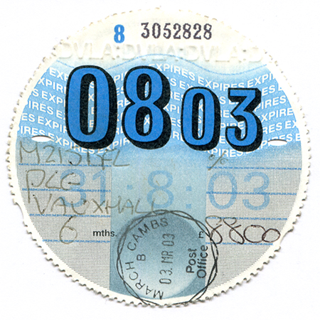 2003 - 08 Tax Disc