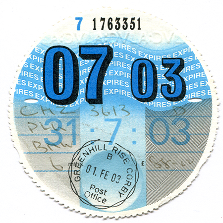 2003 - 07 Tax Disc