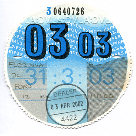 2003 - 03 Tax Disc