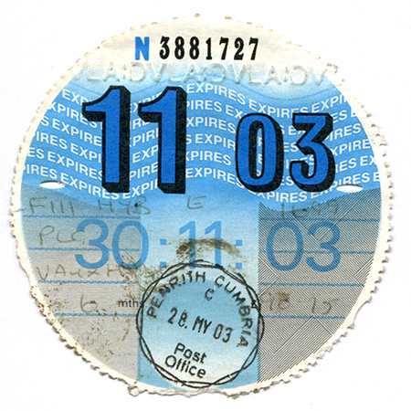 November 2003 Tax Disc