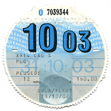 October 2003 Tax Disc